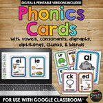 PHONICS Posters and Cards PHONOGRAMS Blends Digraphs Printable and Digital