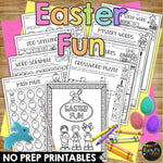 Easter Activities Packet NO PREP Fun Math and Literacy Color by Number & Puzzles