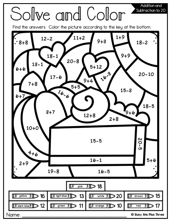 Color by Code Math Activities MEGA BUNDLE {Addition & Subtraction to 10 and 20}