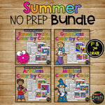 Summer NO PREP Worksheets BUNDLE Math, Reading 1st & 2nd Grade