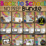 Back to School NO PREP Printables for Math, Reading 1st and 2nd