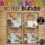 Back to School NO PREP Printables for Math, Reading 1st and 2nd