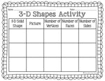 3d Shapes Activity Math Journal Page {K, 1, 2}, Solid Shapes