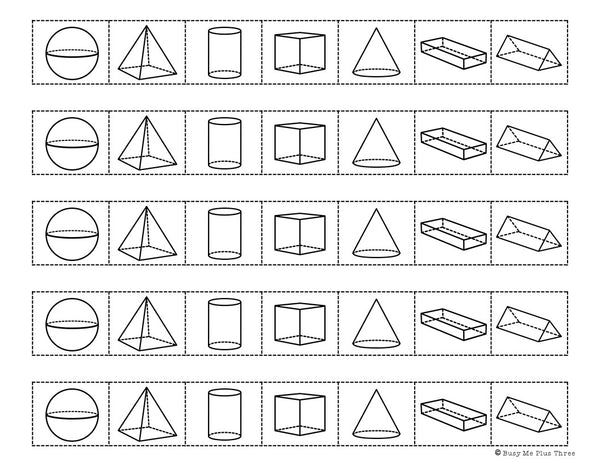 3d Shapes Activity Math Journal Page {K, 1, 2}, Solid Shapes