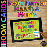 Needs and Wants Boom Cards™ Kindergarten Social Studies