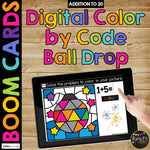 New Years 2021 Boom Cards™ Color by Code Distance Learning Math BALL DROP