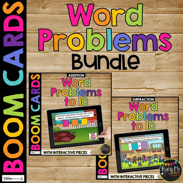 Kindergarten Boom Cards™ Addition and Subtraction Word Problems to 10