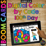 100 Days of School Boom Cards™ Digital Math Color by Code Distance Learning