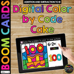 100th Day Boom Cards™ CAKE Color by Code Math Digital Learning Activity