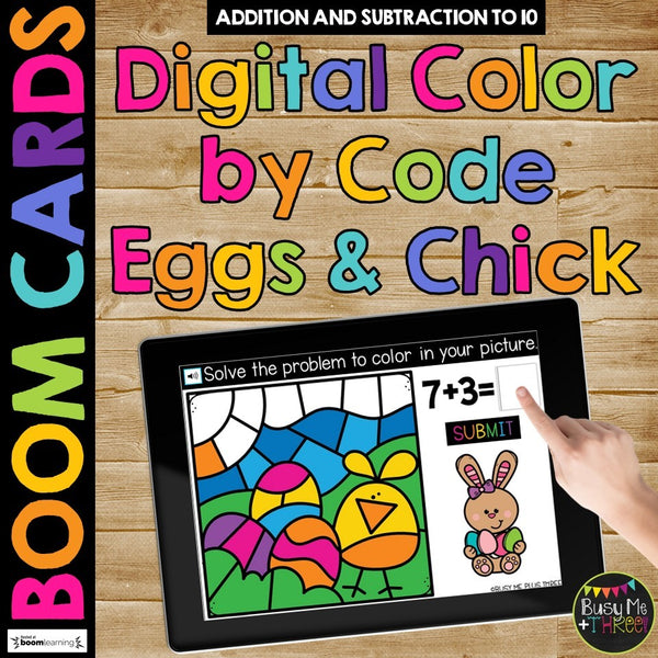 Easter Boom Cards™ BUNDLE Color by Code Set for Fact Fluency, 6 Decks