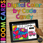 Boom Cards™ Valentine's Day Color by Code Digital Learning Math Activity CANDY