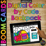 Back to School Boom Cards™ Color by Code Digital Math Activity Fact Fluency