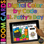 St. Patrick's Day Color by Code Boom Cards™ Digital Math Activity Pot of Gold