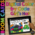 St. Patrick's Day Boom Cards™ Color by Code Digital Math Activity Fact Fluency