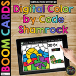 Boom Cards™ St. Patrick's Day Digital Color by Code March Math Station