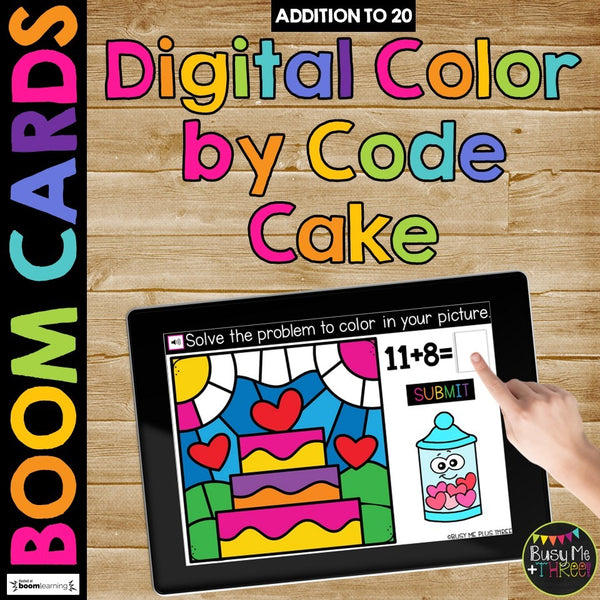 Valentine's Day Boom Cards™ Digital Color by Code Distance Learning and Stations