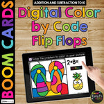 May Digital Color by Code Boom Cards™ Fact Fluency Activity for Summer