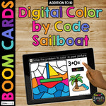 Summer Boom Cards™ Color by Code Digital Math Activity Fact Fluency