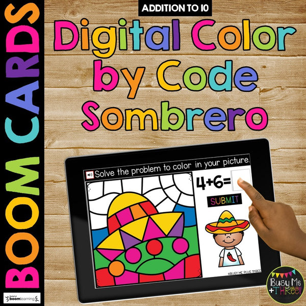 Cinco de Mayo Boom Cards™ Color by Code Digital Math Activity Fact Fluency