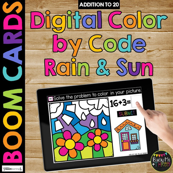 Spring Boom Cards™ Digital Color by Code Math Activity for Fact Fluency