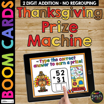 Thanksgiving Activity Boom Cards™ Two Digit Algorithms with No Regrouping