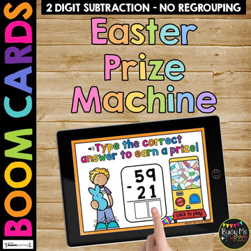 Easter Activities Two Digit Subtraction Boom Cards™ Math with No Regrouping