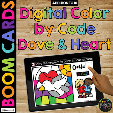 Boom Cards™ Martin Luther King Day Color by Code Digital Learning Math DOVE