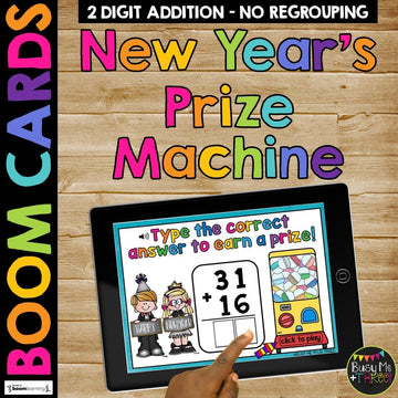 New Years Activities Boom Cards™ Two Digit Algorithms Addition No Regrouping