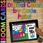 Fact Fluency Boom Cards™ Digital Color by Code Beginning of Year Math Activity