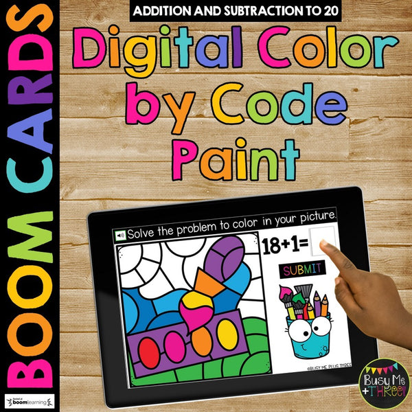 Fact Fluency Boom Cards™ Digital Color by Code Beginning of Year Math Activity