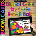 May Boom Cards™ Digital Color by Code Math Fact Fluency Station for Summer