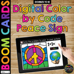 Boom Cards™ Martin Luther King Color by Code Distance Learning PEACE SIGN