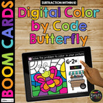 Spring Boom Cards™ Color by Code Math Digital Learning Activity Butterfly