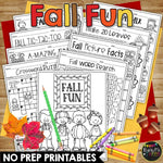 Fall No Prep FUN Activities for Math and ELA