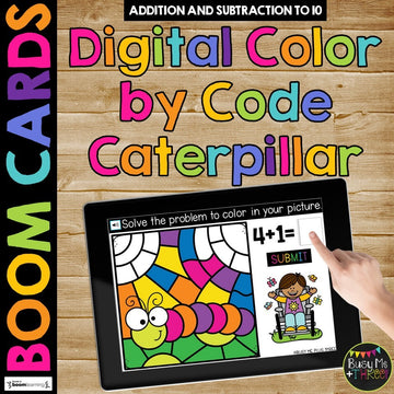 Spring Color by Code Boom Cards™ Digital Learning Fact Fluency Math Station