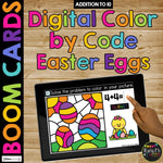 Easter Day Boom Cards™ Color by Code Digital Math Activity Fact Fluency