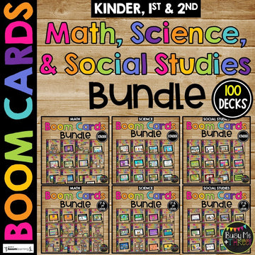 Kindergarten 1st 2nd Grade MATH SCIENCE SOCIAL STUDIES Boom Cards™ Mega BUNDLE