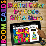 Fact Fluency Boom Cards™ Digital Color by Code Math Activity for a Birthday