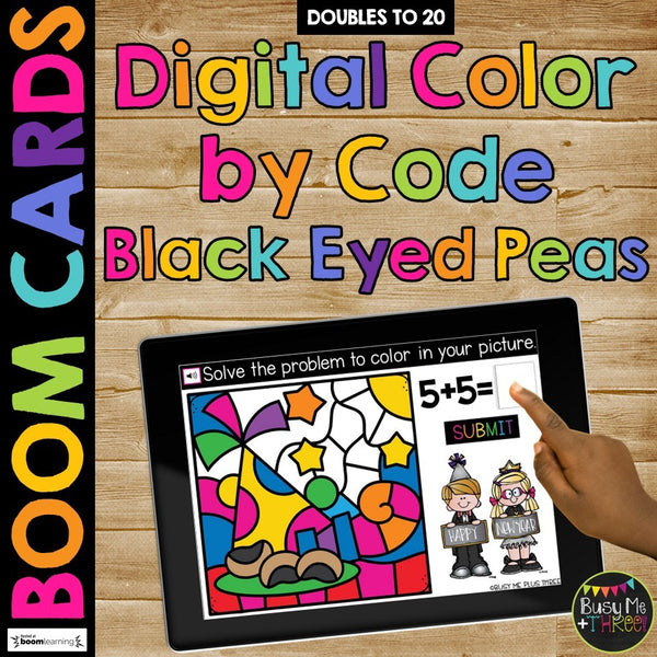 New Years 2021 Boom Cards™ Digital Math Color by Code Distance Learning PEAS