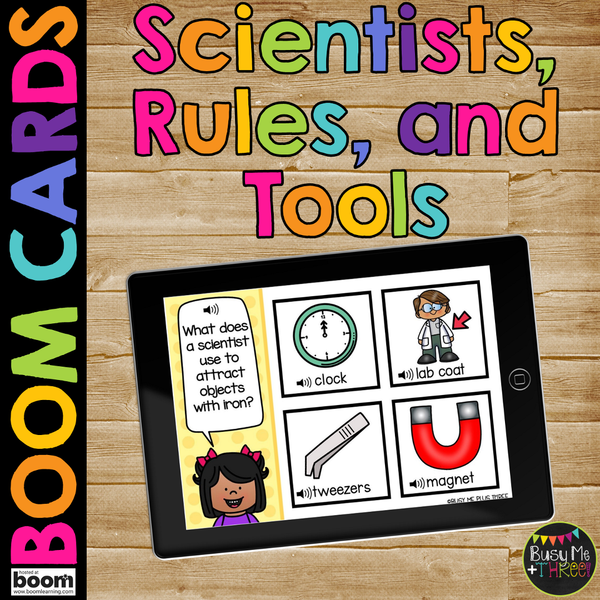 Science Boom Cards™ for Kindergarten Scientist Tools and Rules