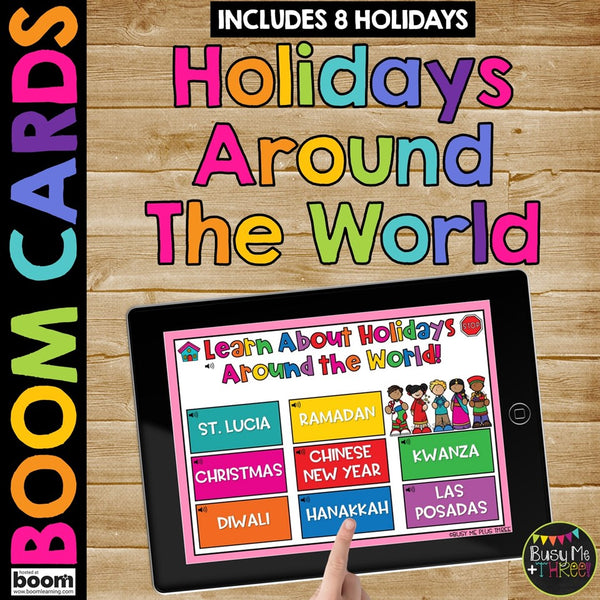 Holidays Around the World Boom Cards™ for Kindergarten 1st 2nd Grade