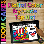 4th of July Boom Cards™ Color by Code Digital Math Activity Fact Fluency