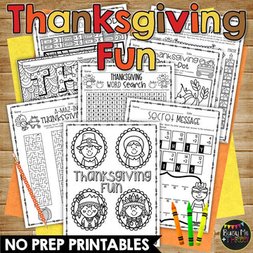 THANKSGIVING FUN Packet Crosswords, Word Search, Math, Reading