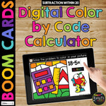 Boom Cards™ Back to School Digital Color by Code Math Station