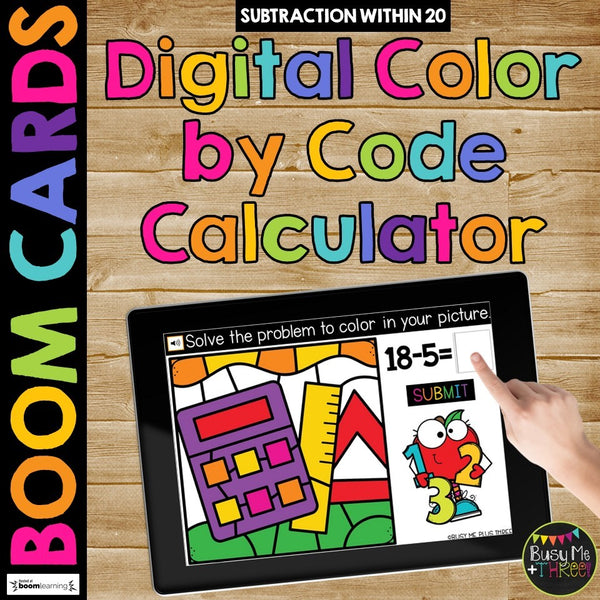 Boom Cards™ Back to School Digital Color by Code Math Station