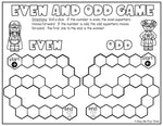 Even and Odd Dice Game for 1st Grade and 2nd Grade