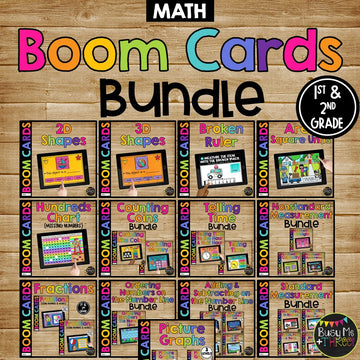 1st and 2nd Grade Math Boom Cards™ BUNDLE for Distance Learning Digital Activity