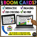 Subtraction Boom Cards™ Birthday Digital Color by Code Math Station