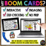 Fact Fluency Boom Cards™ Digital Color by Code Easter Math Activity