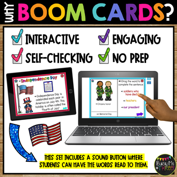 American Holidays and Celebrations Set 2 Boom Cards™ Kindergarten Social Studies